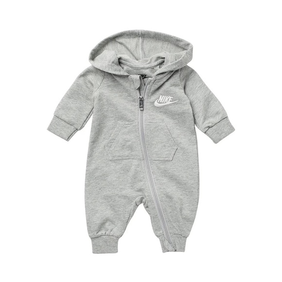 Nike Gray Zip Up Footless Hooded Tracksuit Unisex Baby Size 3M - Picture 1 of 7